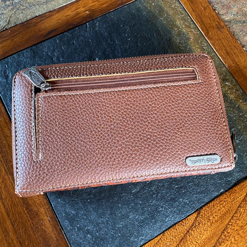 Trinity Thread Wallet, Western Leather Tooling, L… - image 2